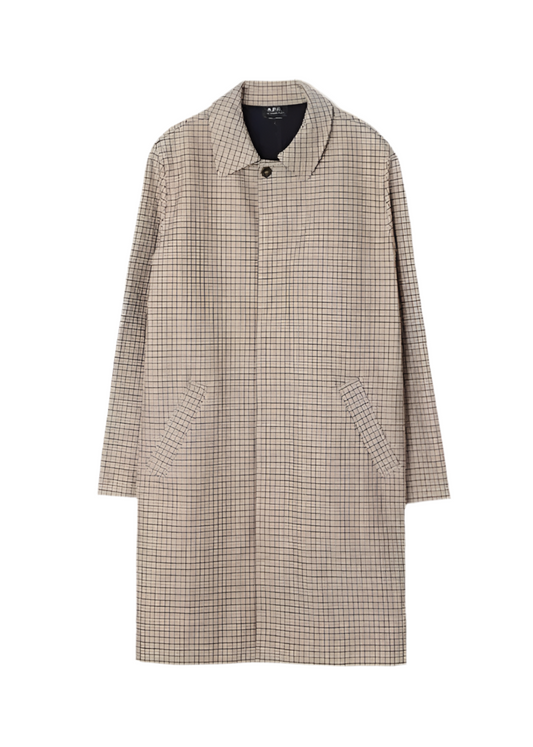 A.P.C. Checked Single Breasted Coat