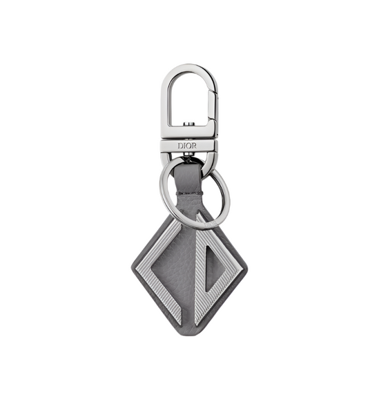 Dior CD Key Ring Gray Calfskin