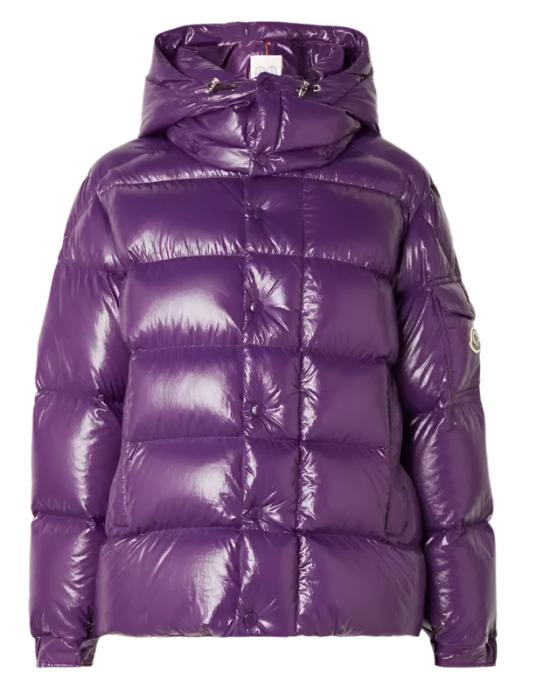 Moncler Maya Quilted Shell Down Jacket Purple