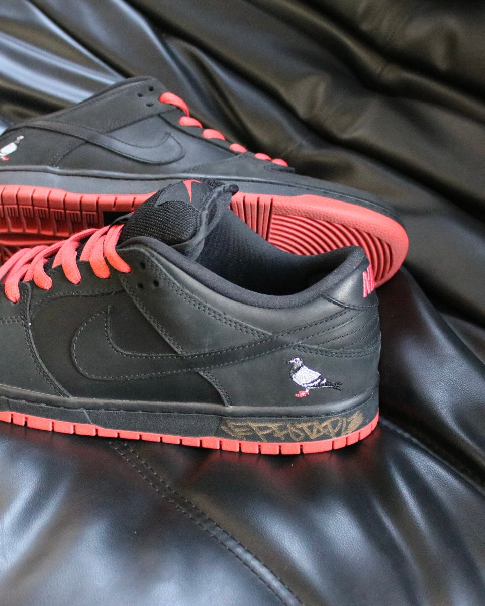 Nike SB Dunk Low Black Pigeon Autographed