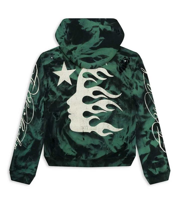 Hellstar Marble Paradise Hoodie Green