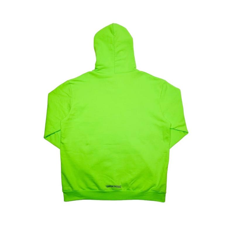 Chrome Hearts Vertical Logo Hoodie Neon Green