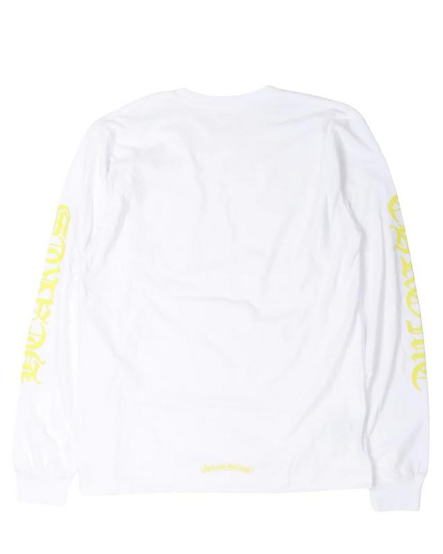 Chrome Hearts Neck Logo Cross Sleeve L/S T-shirt White/Neon