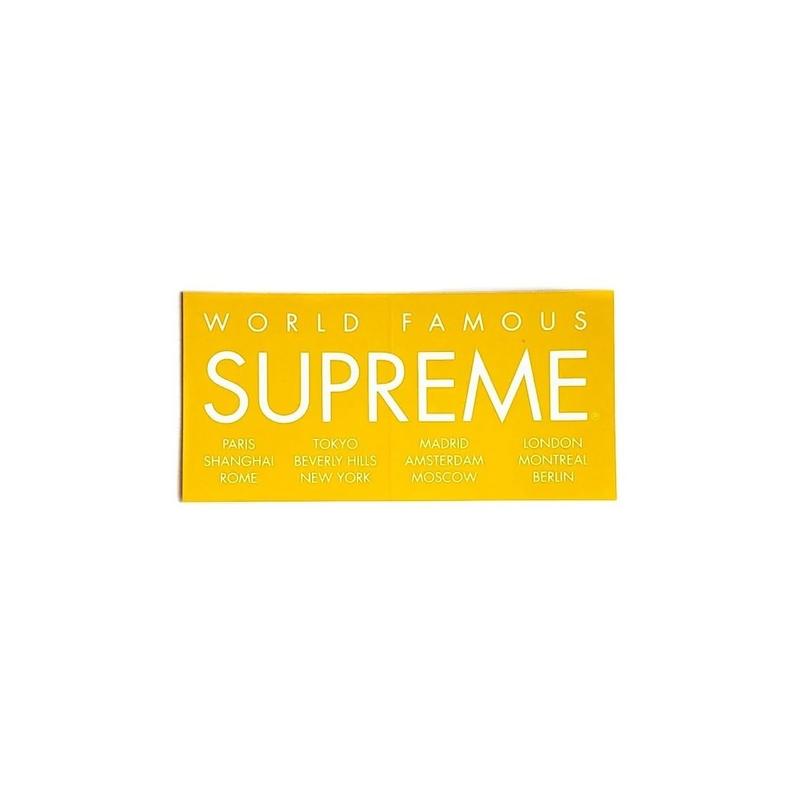 Supreme World Famous Sticker Yellow
