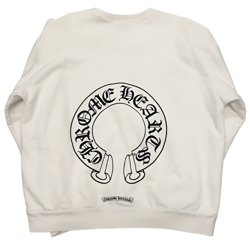 Chrome Hearts Floral Horseshoe Crewneck White