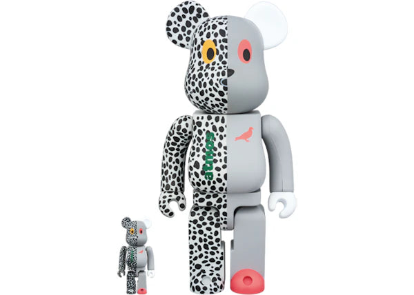 Bearbrick x Atmos x Staple 100% & 400% Set Grey