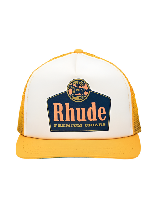 Rhude Cigars Trucker Hat Yellow/Ivory