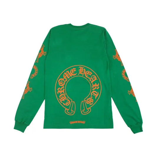 Chrome Hearts Horseshoe L/S T-shirt Green/Orange