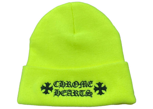 Chrome Hearts Logo Beanie Neon Yellow