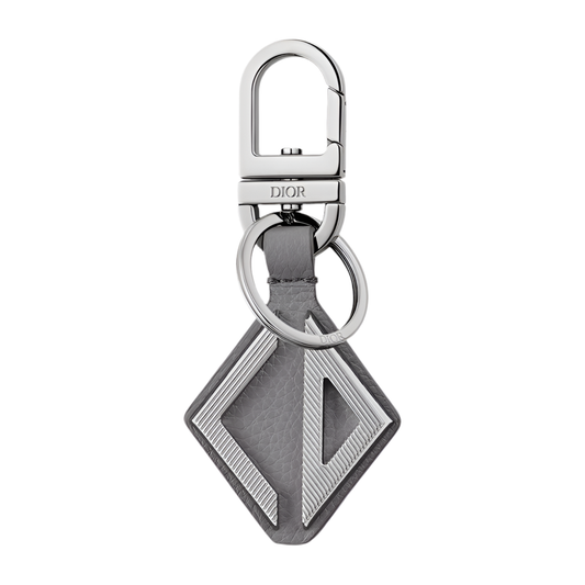 Dior CD Key Ring Gray Calfskin