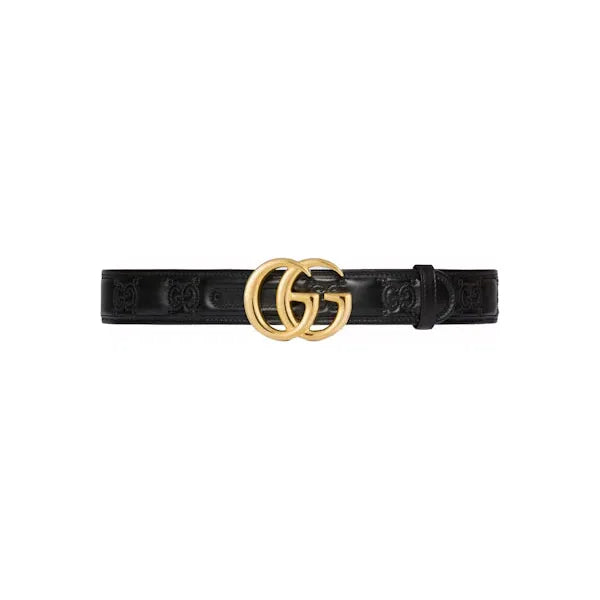 Gucci GG Marmont Matelasse Wide Belt Black