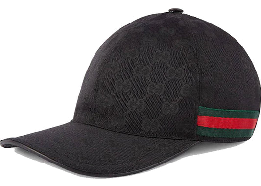 Gucci Original GG Canvas Baseball Hat with Web Black