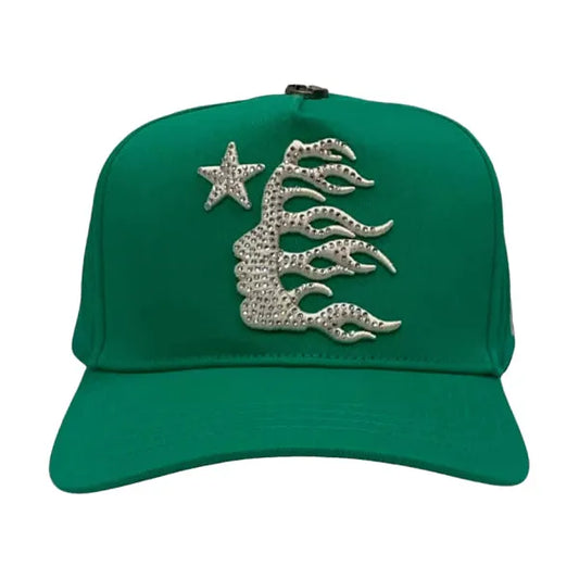 Hellstar OG Logo Rhinestone Cap Green