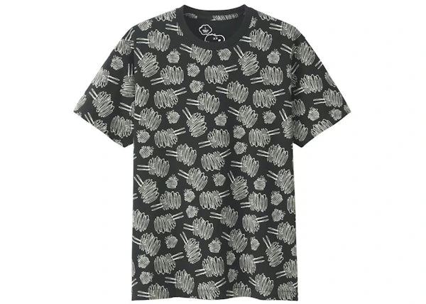 KAWS x Uniqlo x Peanuts Dust Cloud All Over Tee Black