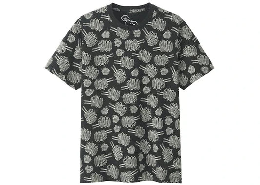 KAWS x Uniqlo x Peanuts Dust Cloud All Over Tee Black