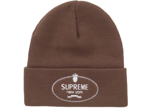 Supreme Crest Beanie Brown