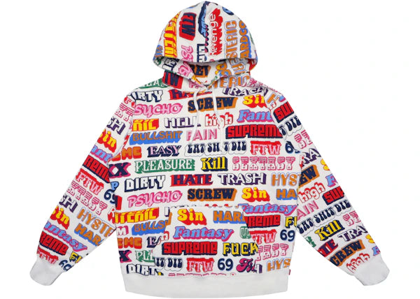 Supreme Hysteric Glamour Text Hoodie White