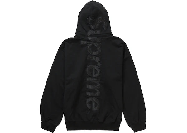 Supreme Satin Appliqué Hooded Sweatshirt (FW23) Black