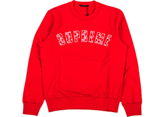 Supreme x Louis Vuitton Arc Logo Crewneck Red