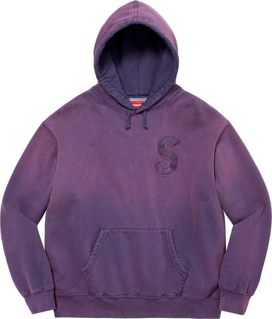 Supreme Overdyed S Logo Hooded Sweatshirt Purple