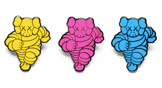 Kaws Pin Set of 3 CHUM Yellow Pink Blue