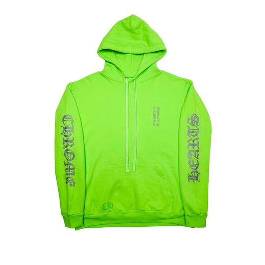 Chrome Hearts Vertical Logo Hoodie Neon Green