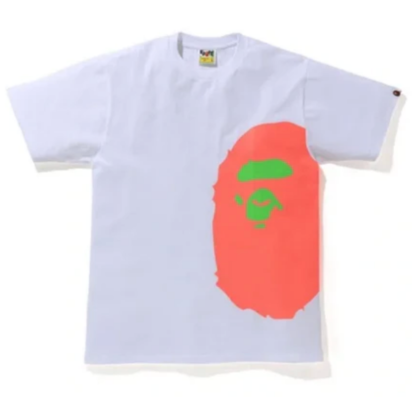 BAPE Neon Side Big Ape Head Tee White