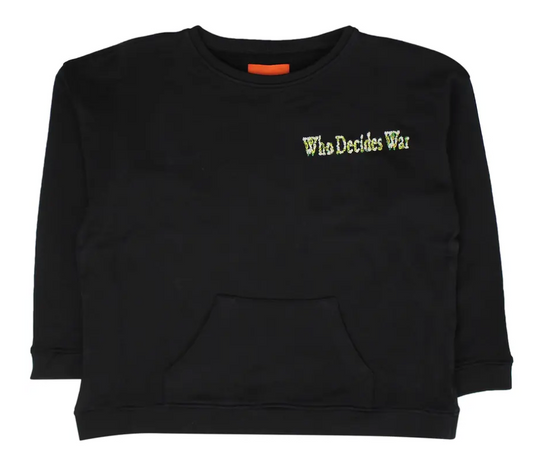 Who Decides War Arrangement Faux Neck Crewneck Black