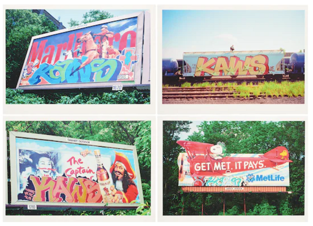 Kaws Postcard Set of 4 Graffiti