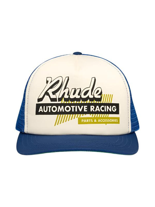 Rhude Auto Racing Trucker Hat Navy/Ivory