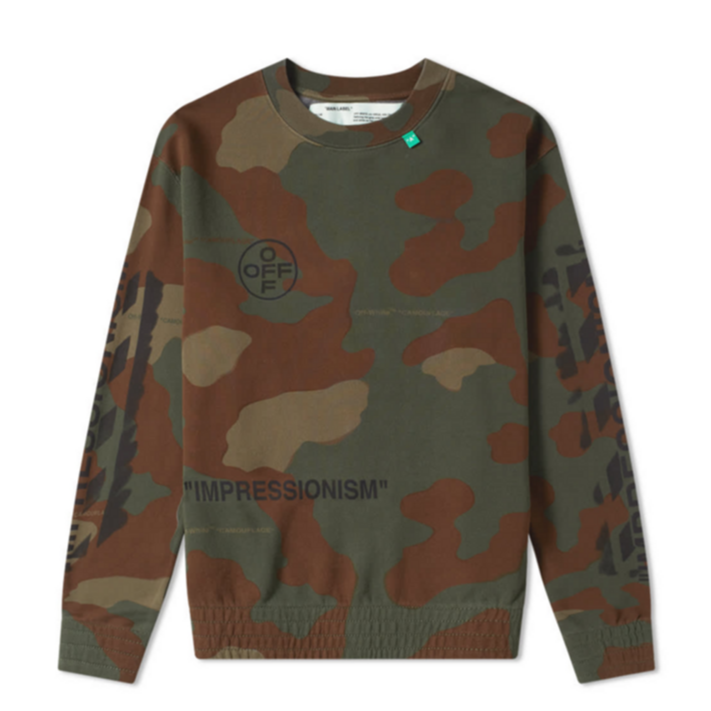 OFF-WHITE Diag Stencil Crewneck Camo/Black